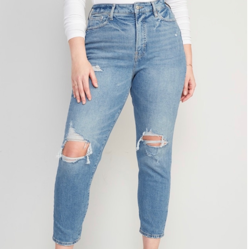 High-Waisted Straight Jeans